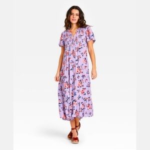Target Knox Rose floral flowy dress w/ functional buttons